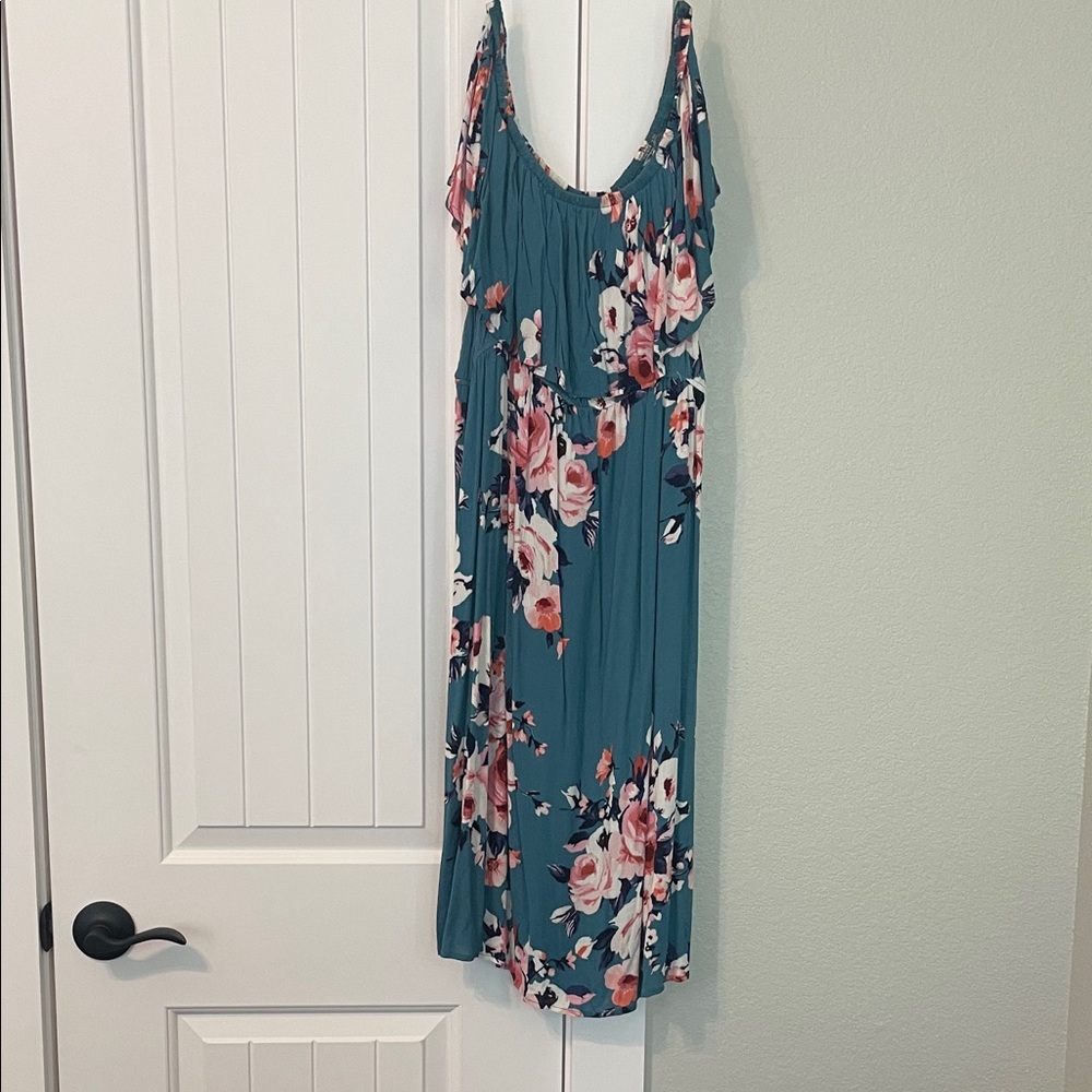 Haute Monde Teal Floral Dress